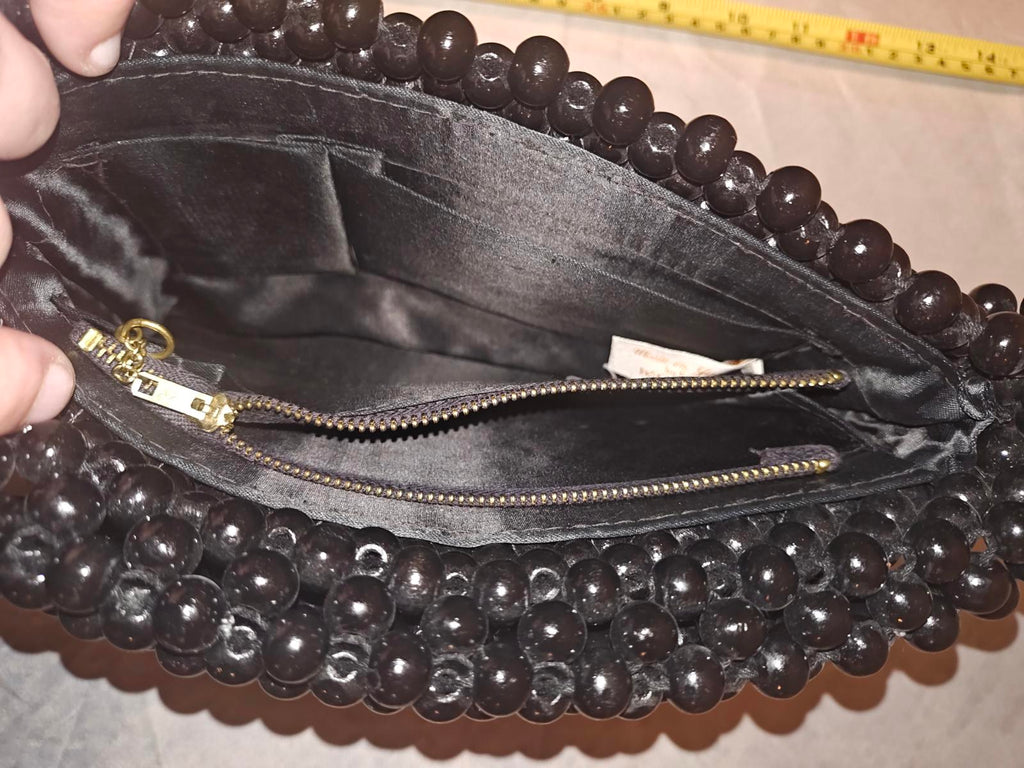 Black Beaded Women's Shoulder Bag