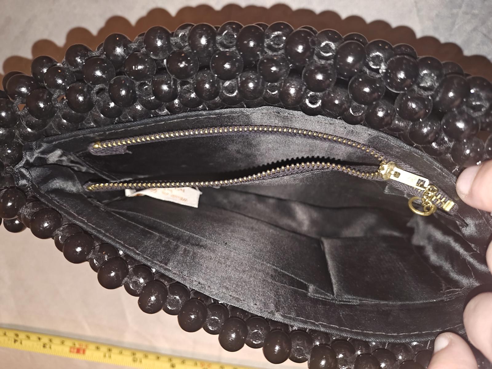 Black Beaded Women's Shoulder Bag