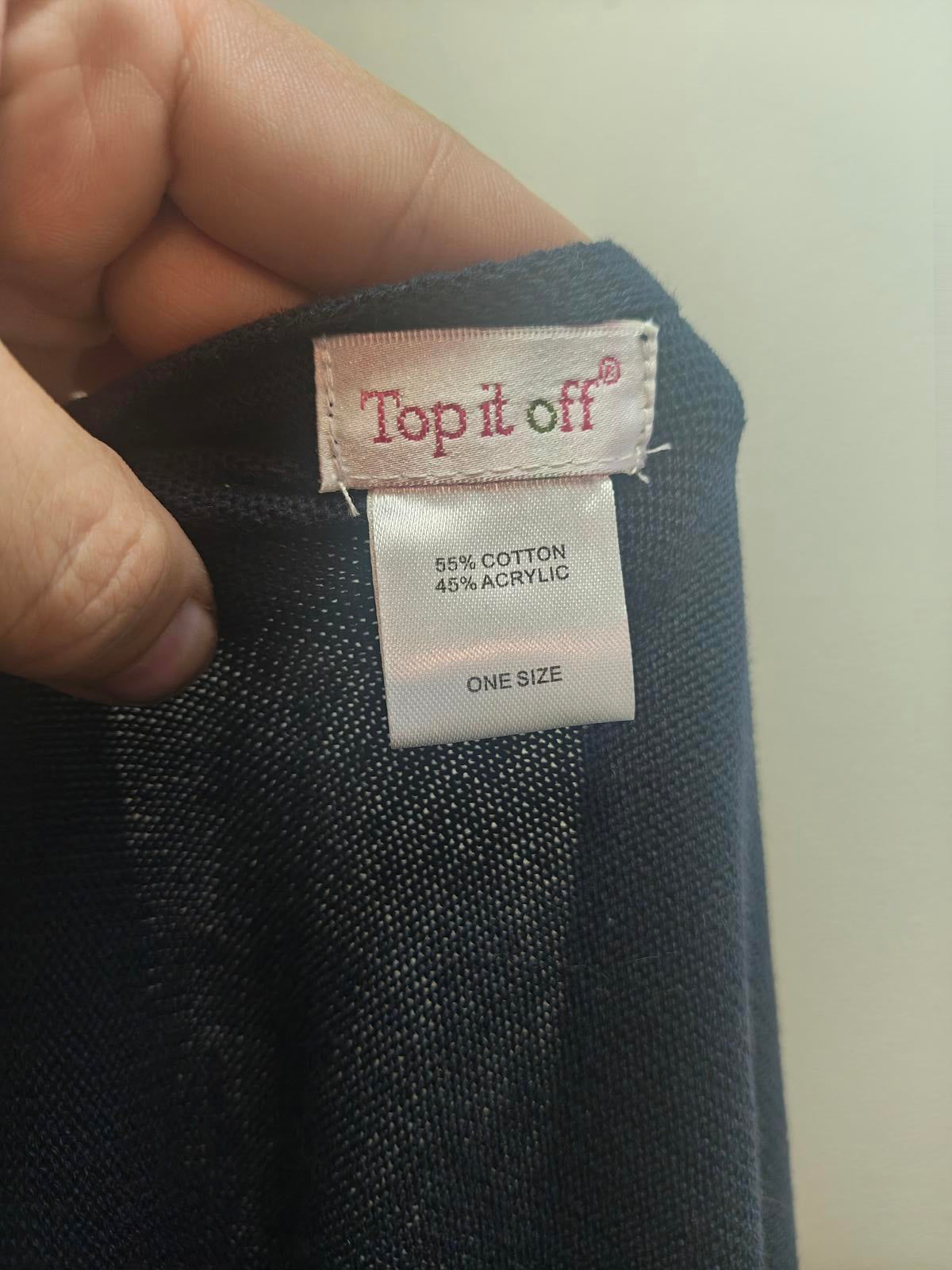 Chic Navy & White Striped Knit Poncho with Fringe | One Size Cozy Cotton Blend