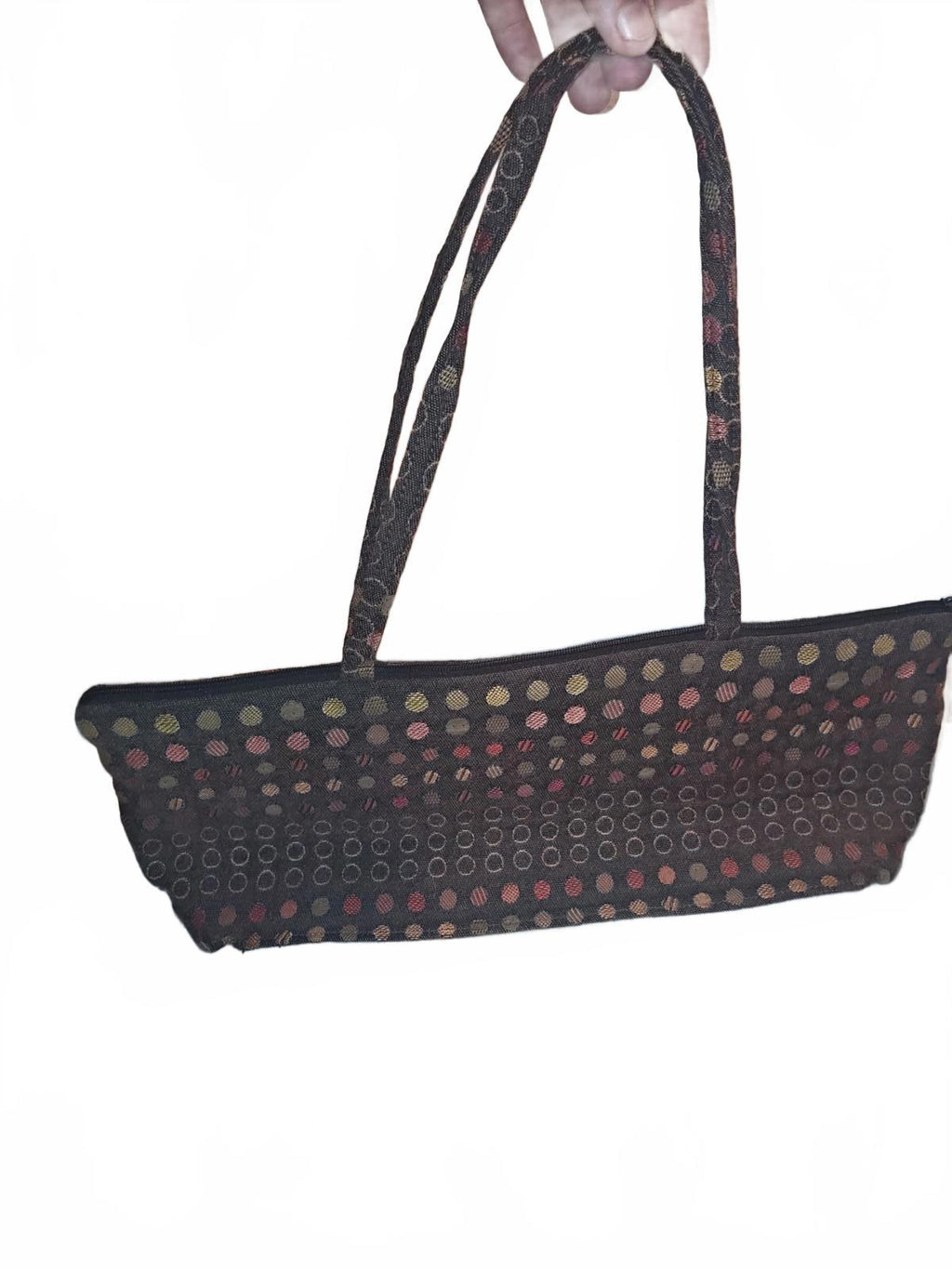 Maruca Dotted Rectangular Shoulder Bag | Vintage-Style Fabric Tote