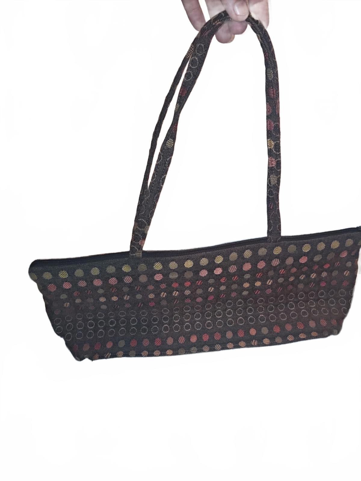 Maruca Dotted Rectangular Shoulder Bag | Vintage-Style Fabric Tote