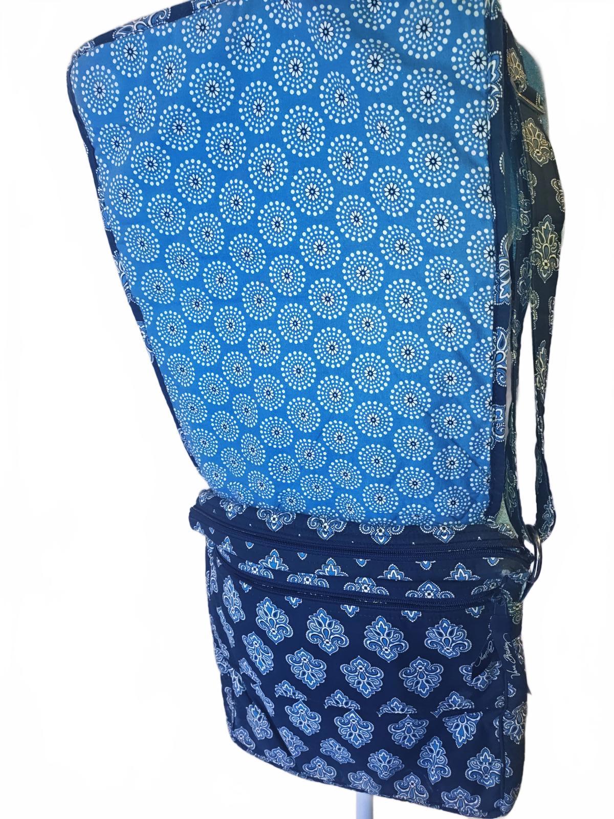 Vera Bradley Quilted Cotton Crossbody Purse | Navy Blue Paisley Hipster Style