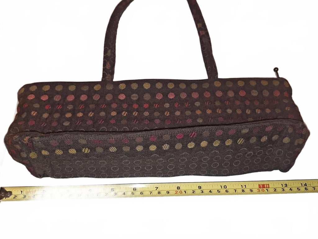 Maruca Dotted Rectangular Shoulder Bag | Vintage-Style Fabric Tote