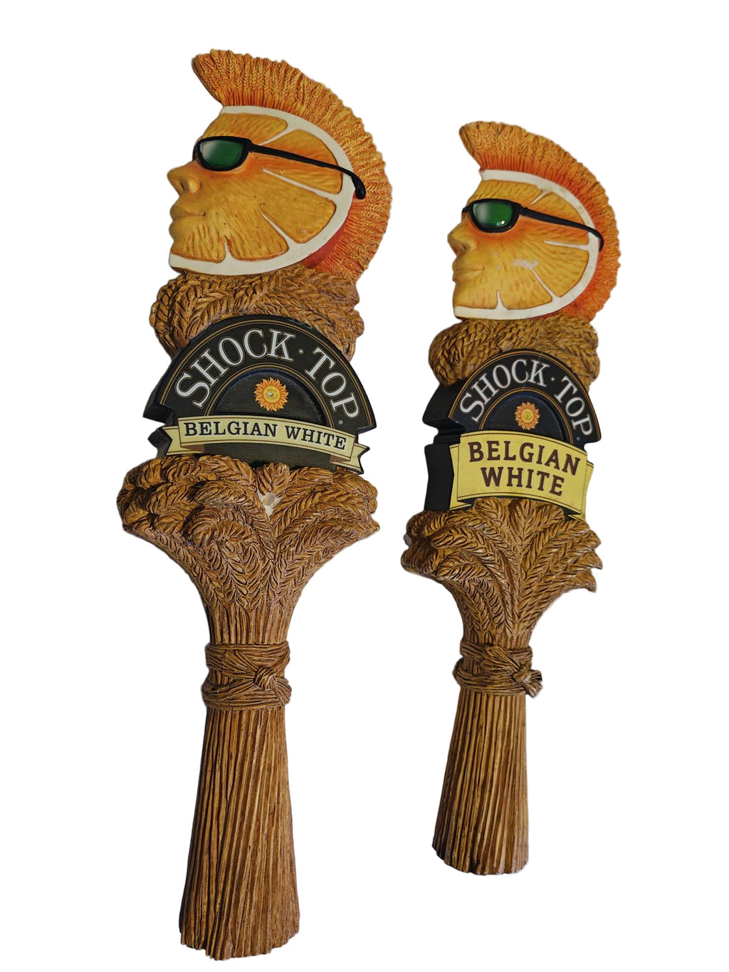 Iconic Shock Top Belgian White Tap Handle - Figural Orange Slice Bar Decor 12"