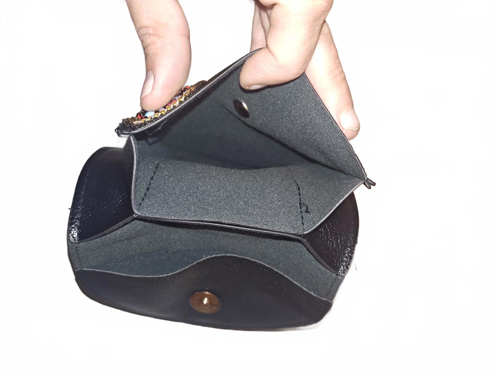 Intricately Beaded Women's Wallet with Mirror Detail