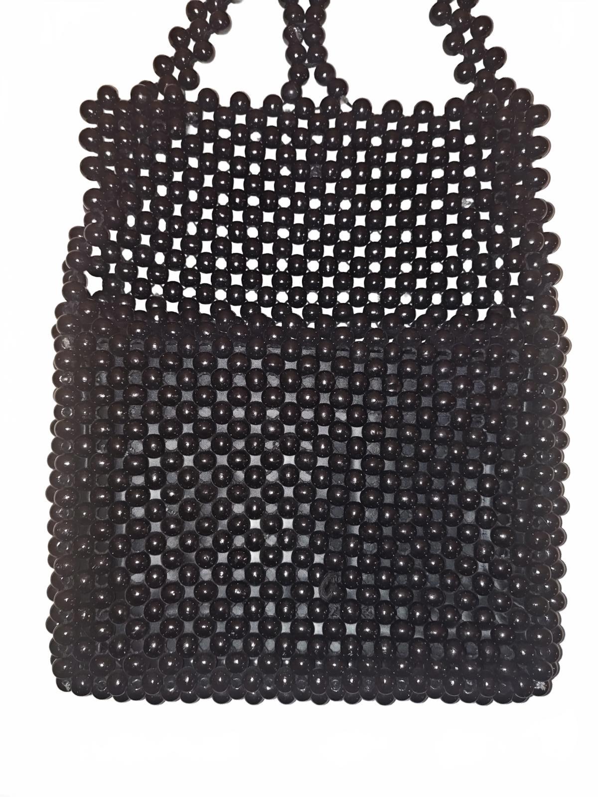 Black Beaded Women's Shoulder Bag