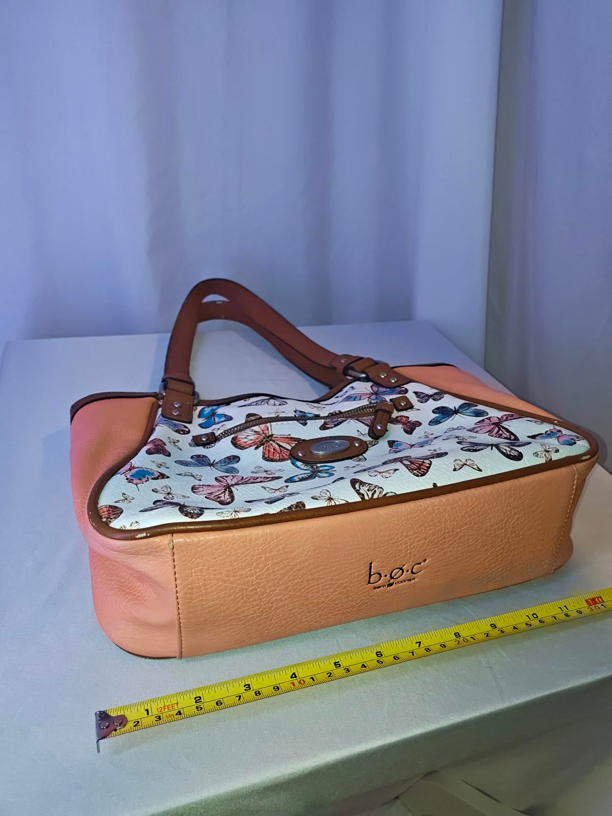 BOC Butterfly Print Tote Bag | Faux Leather Shoulder Purse