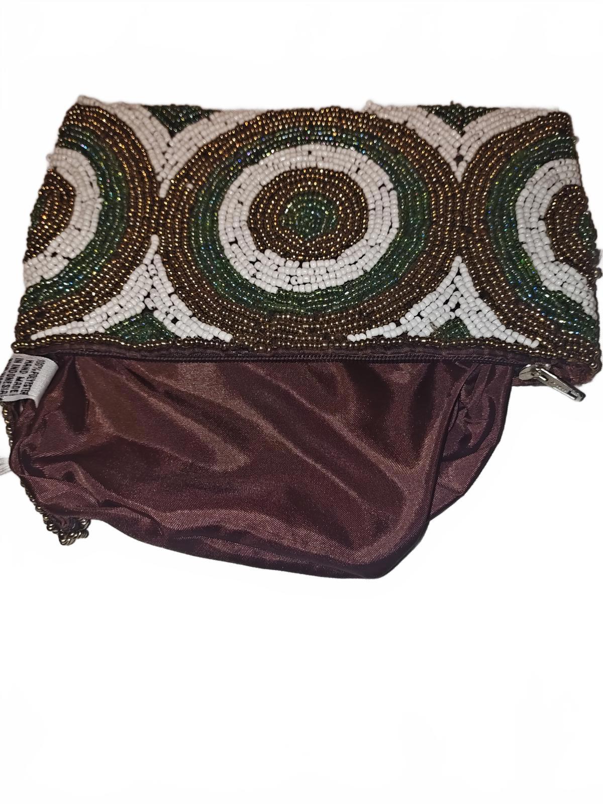 Handmade Beaded Clutch Purse with Circular Pattern