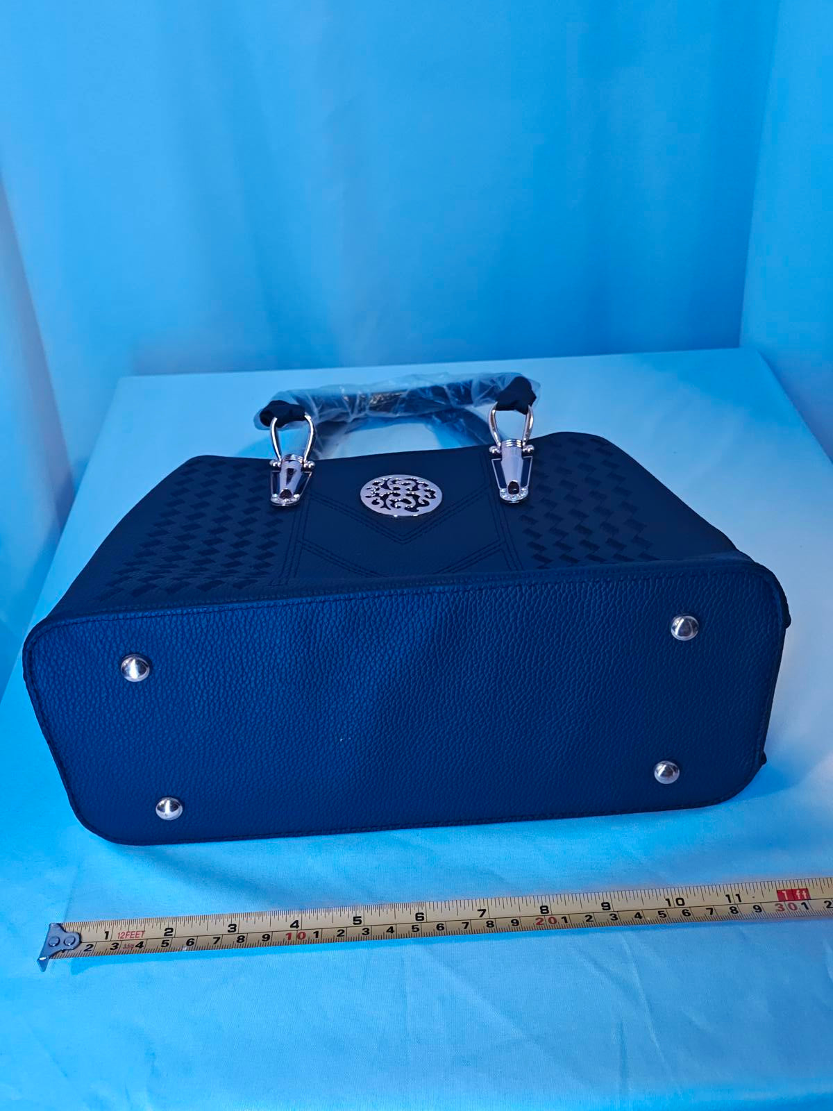 Structured Black Satchel Handbag | Quilted Faux Leather Top Handle Purse | Work