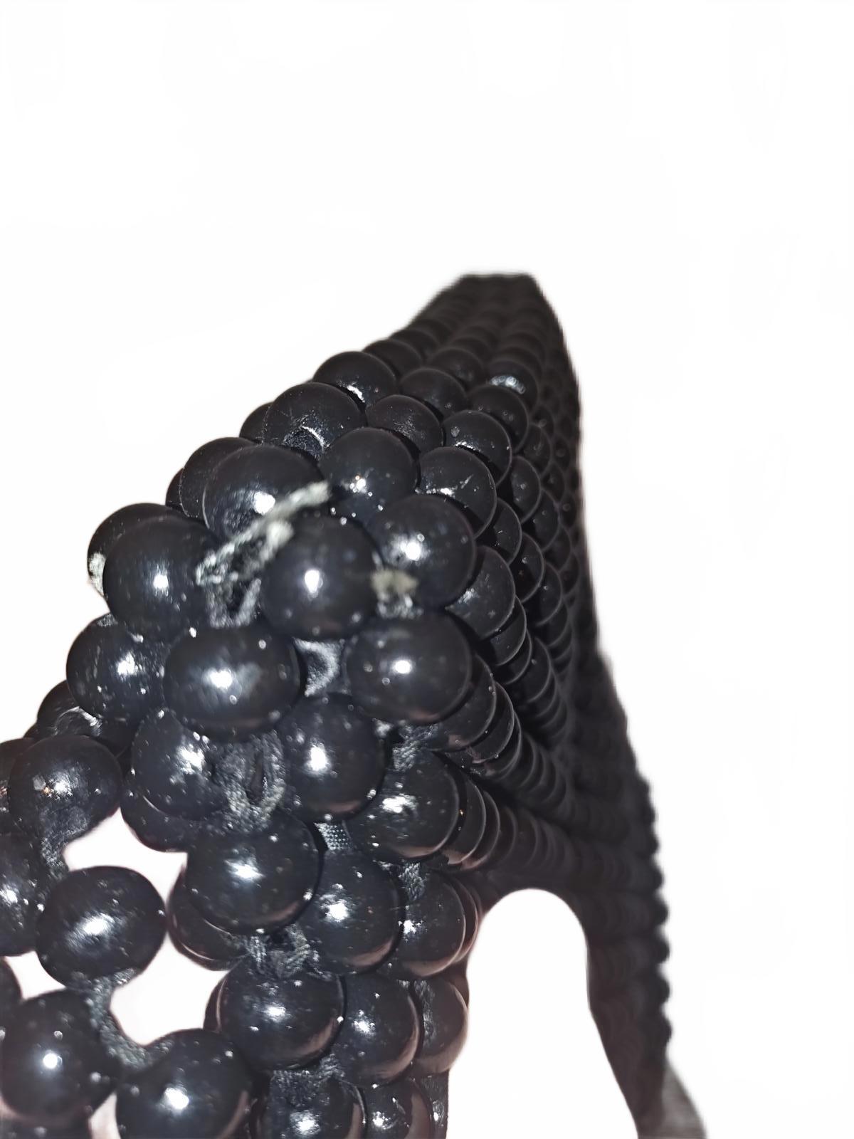 Black Beaded Women's Shoulder Bag