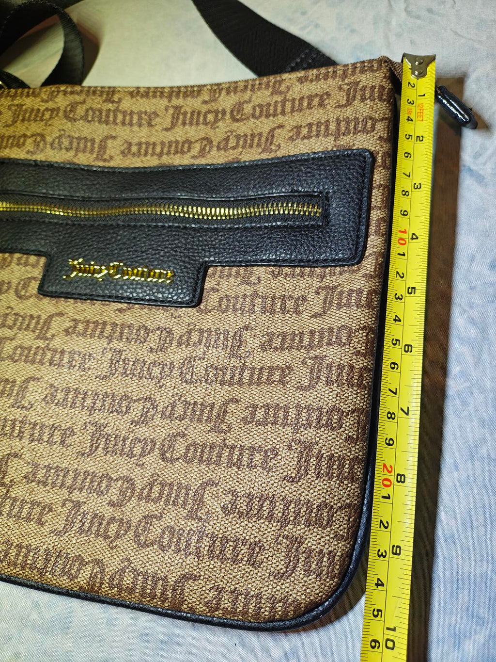 Juicy Couture Monogram Crossbody Bag with Heart Charm