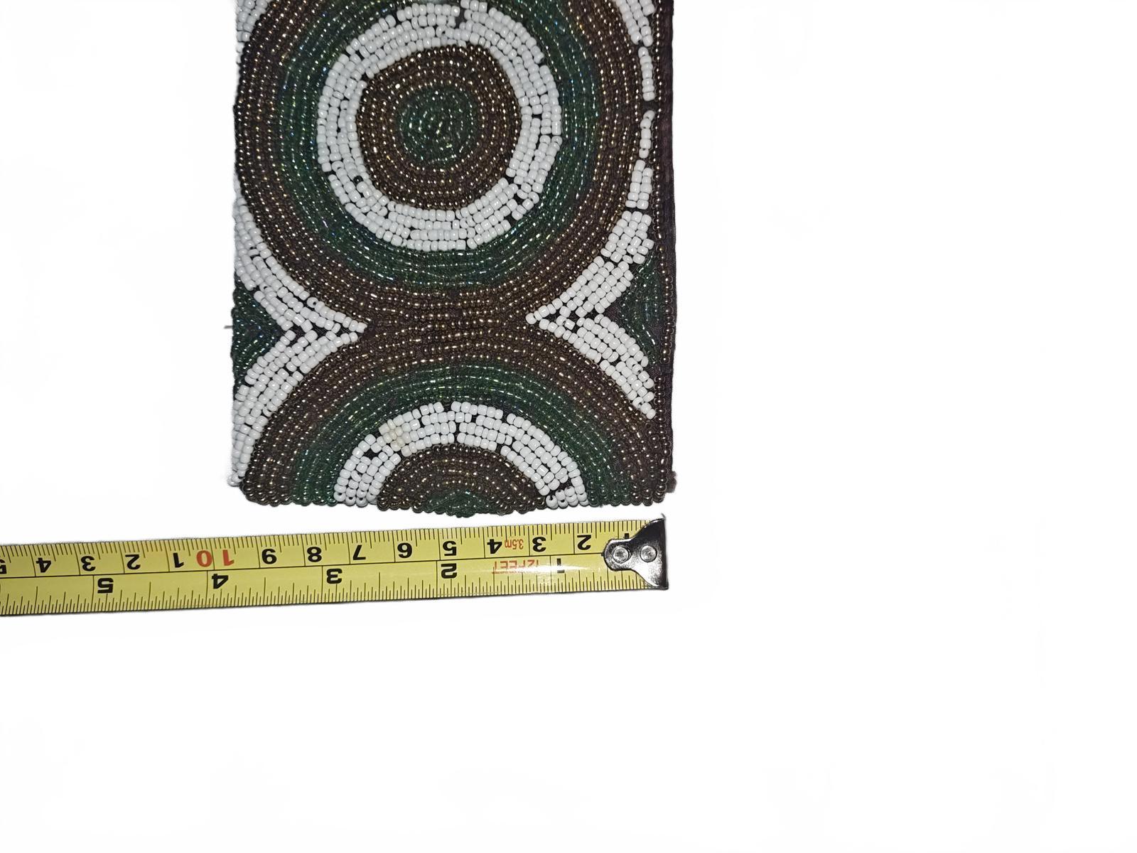 Handmade Beaded Clutch Purse with Circular Pattern