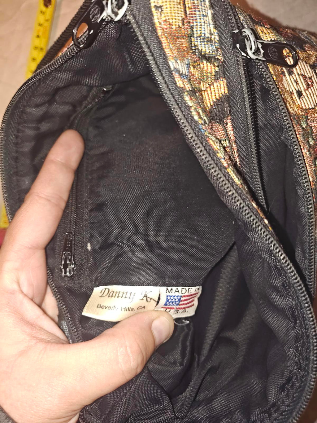 Vintage Danny K Crossbody Bag with Doll Pattern