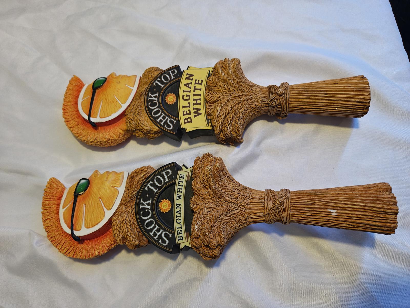 Iconic Shock Top Belgian White Tap Handle - Figural Orange Slice Bar Decor 12"