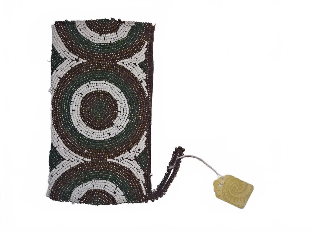 Handmade Beaded Clutch Purse with Circular Pattern