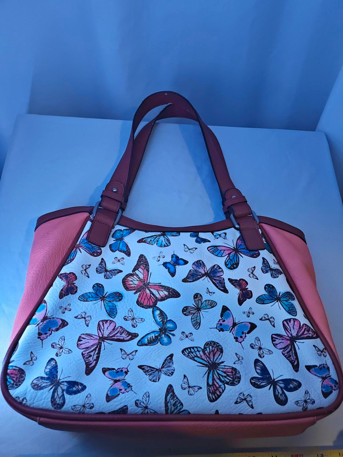 BOC Butterfly Print Tote Bag | Faux Leather Shoulder Purse