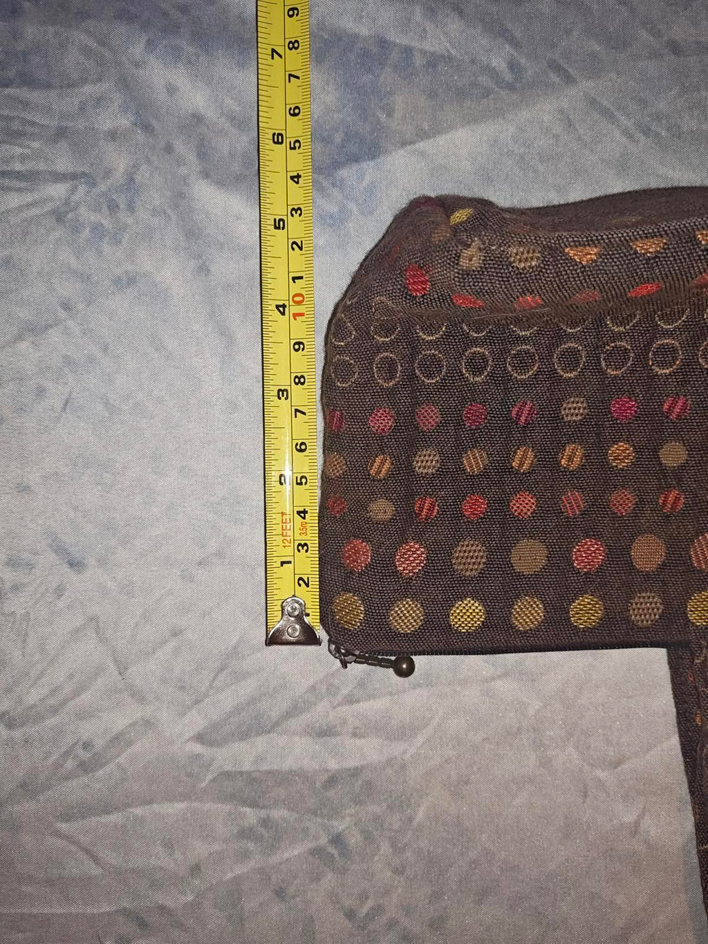 Maruca Dotted Rectangular Shoulder Bag | Vintage-Style Fabric Tote