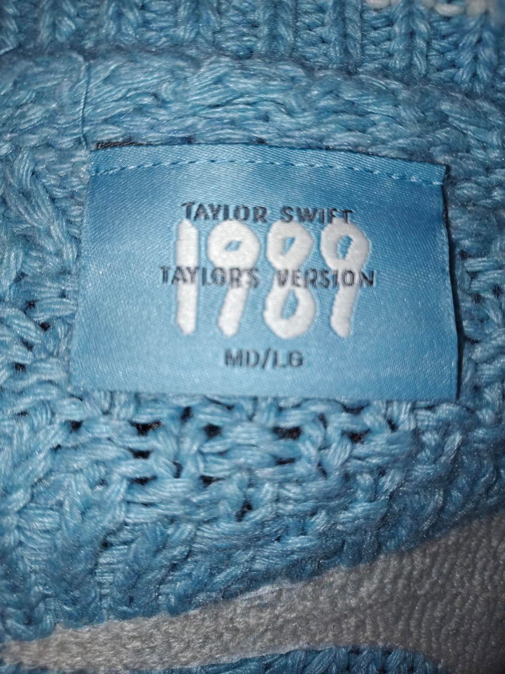 Taylor Swift 1989 Light Blue Cable Knit Cardigan Sweater with Bird Appliques