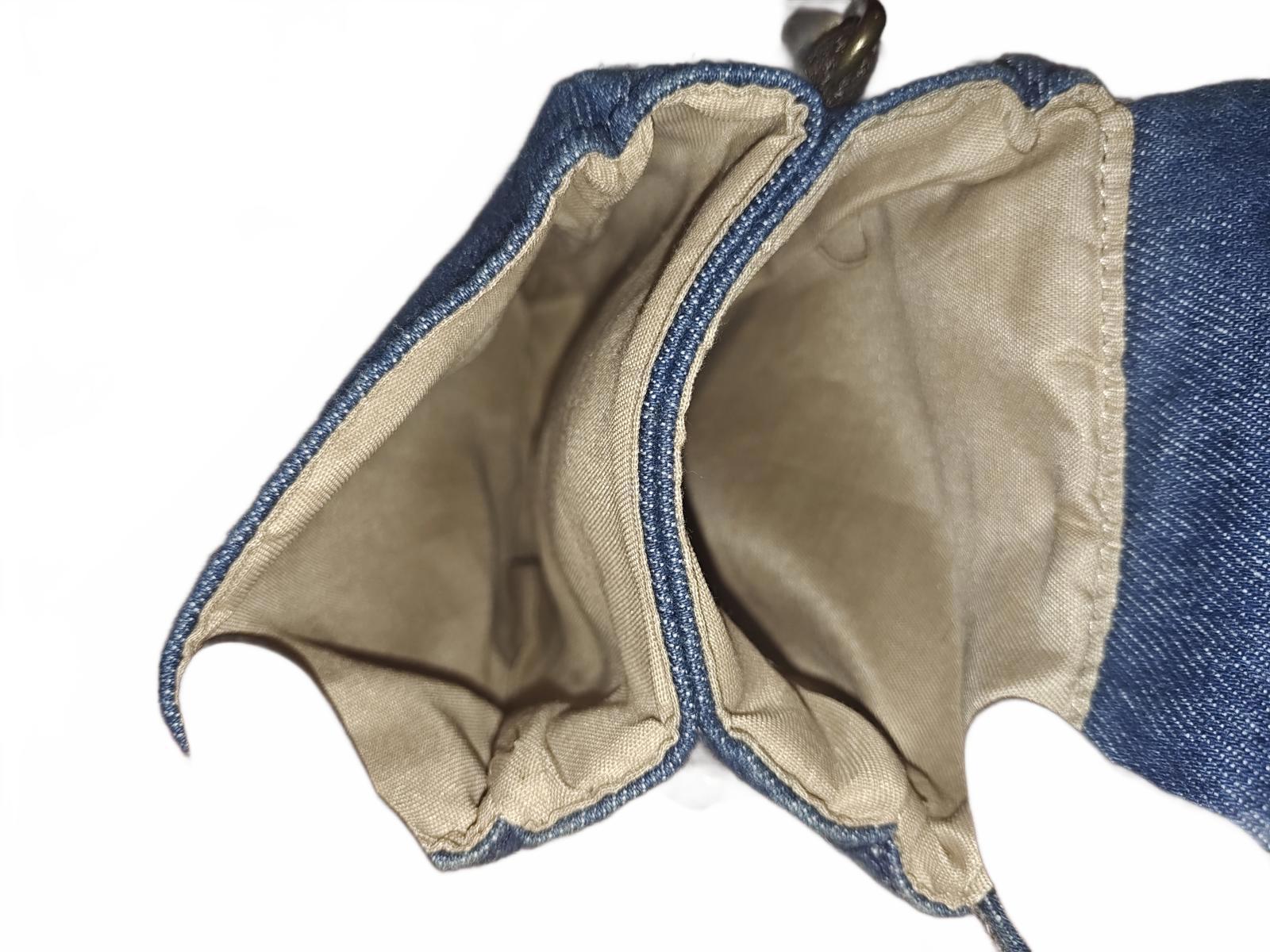 Casual Denim and Brown Fabric Crossbody Bag