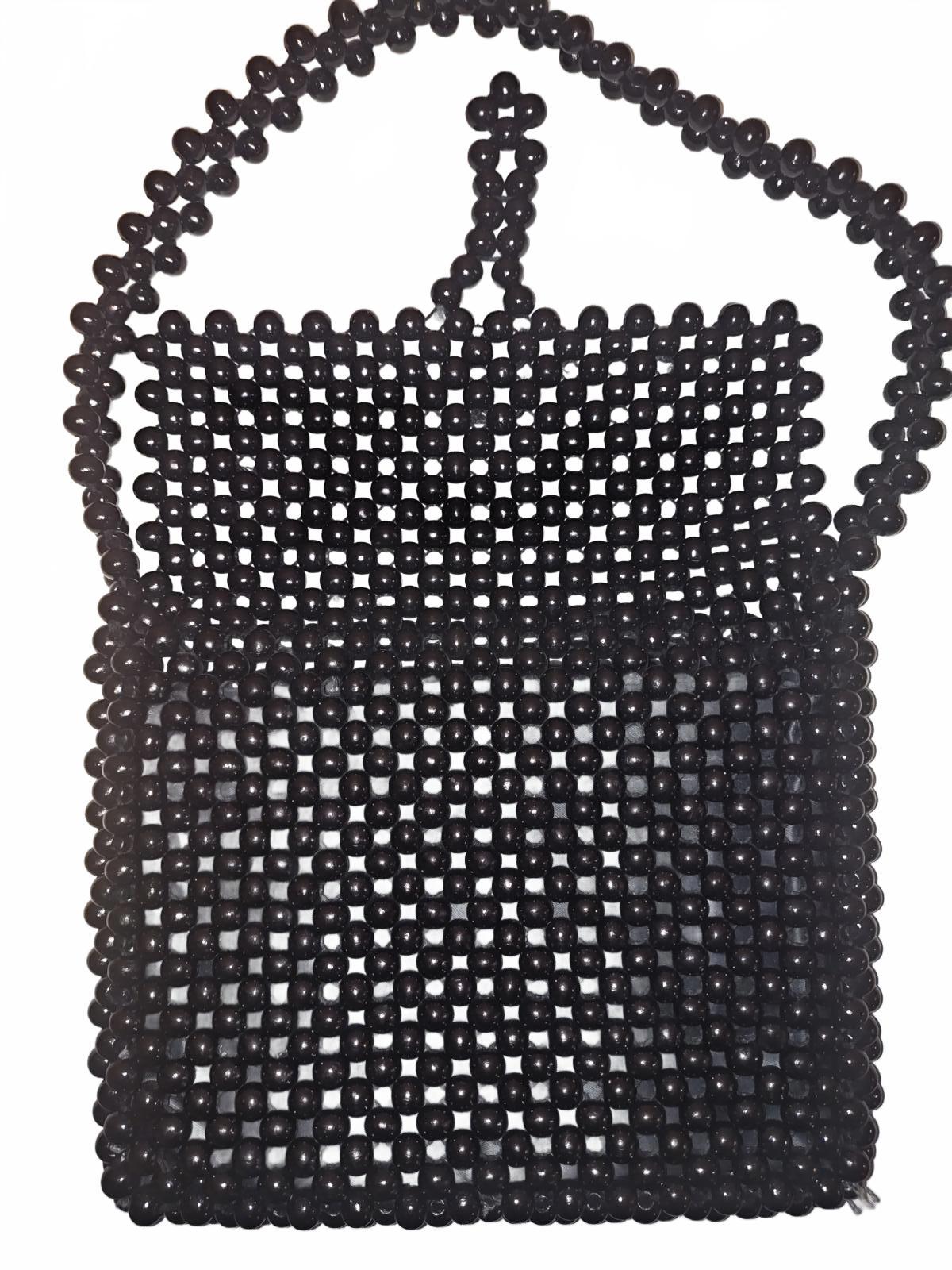 Black Beaded Women's Shoulder Bag