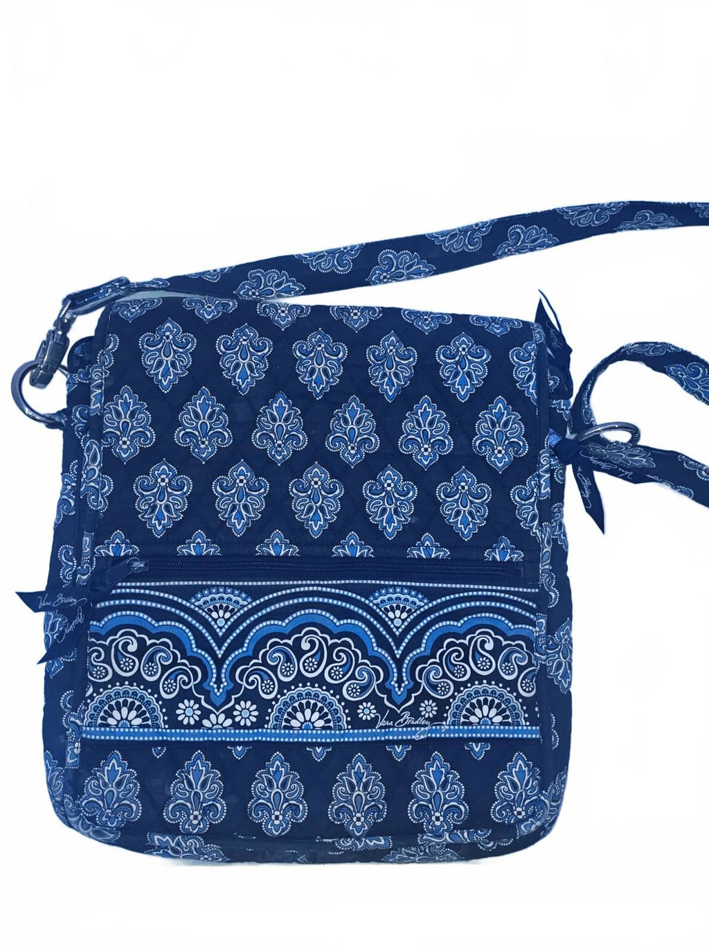 Vera Bradley Quilted Cotton Crossbody Purse | Navy Blue Paisley Hipster Style