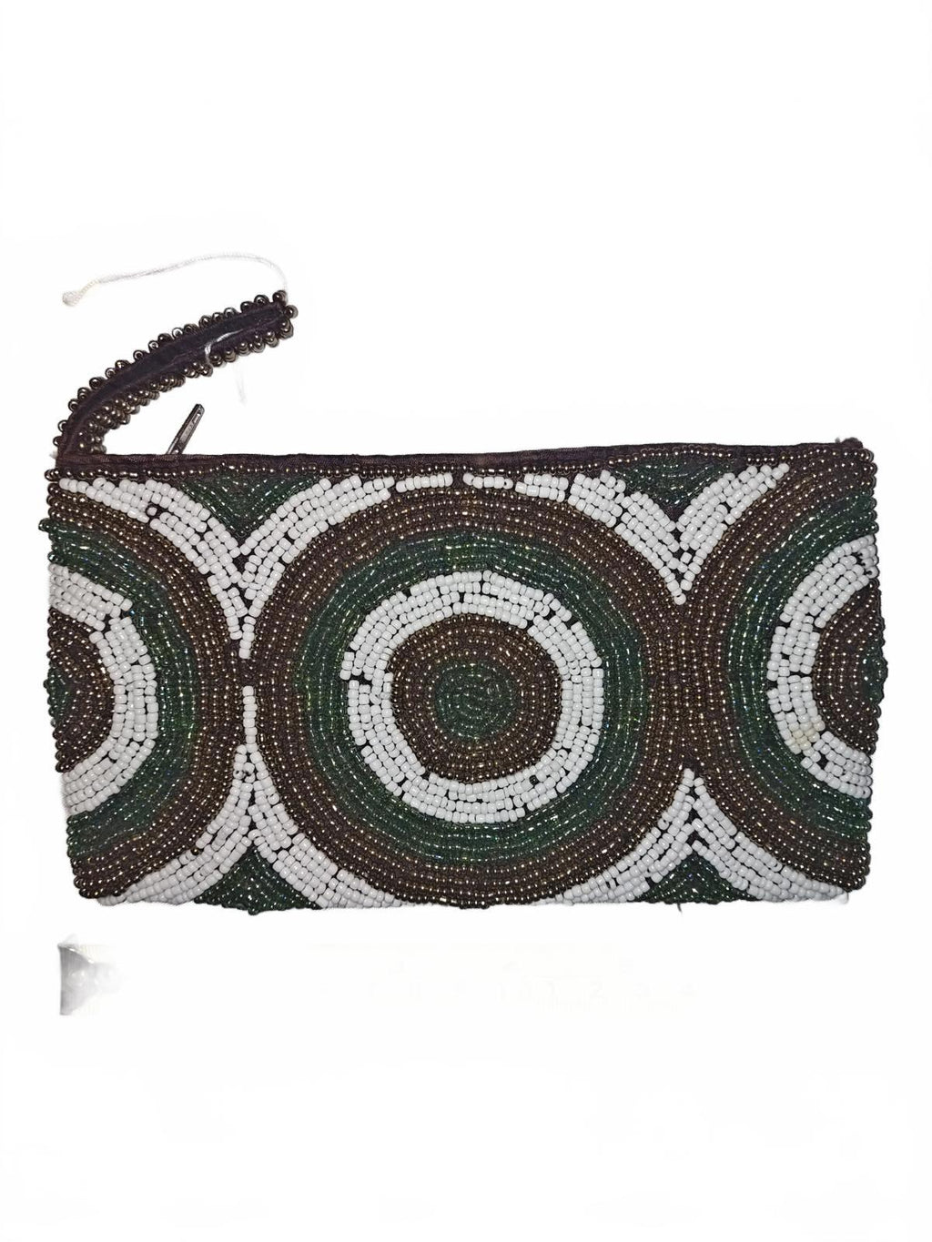 Handmade Beaded Clutch Purse with Circular Pattern