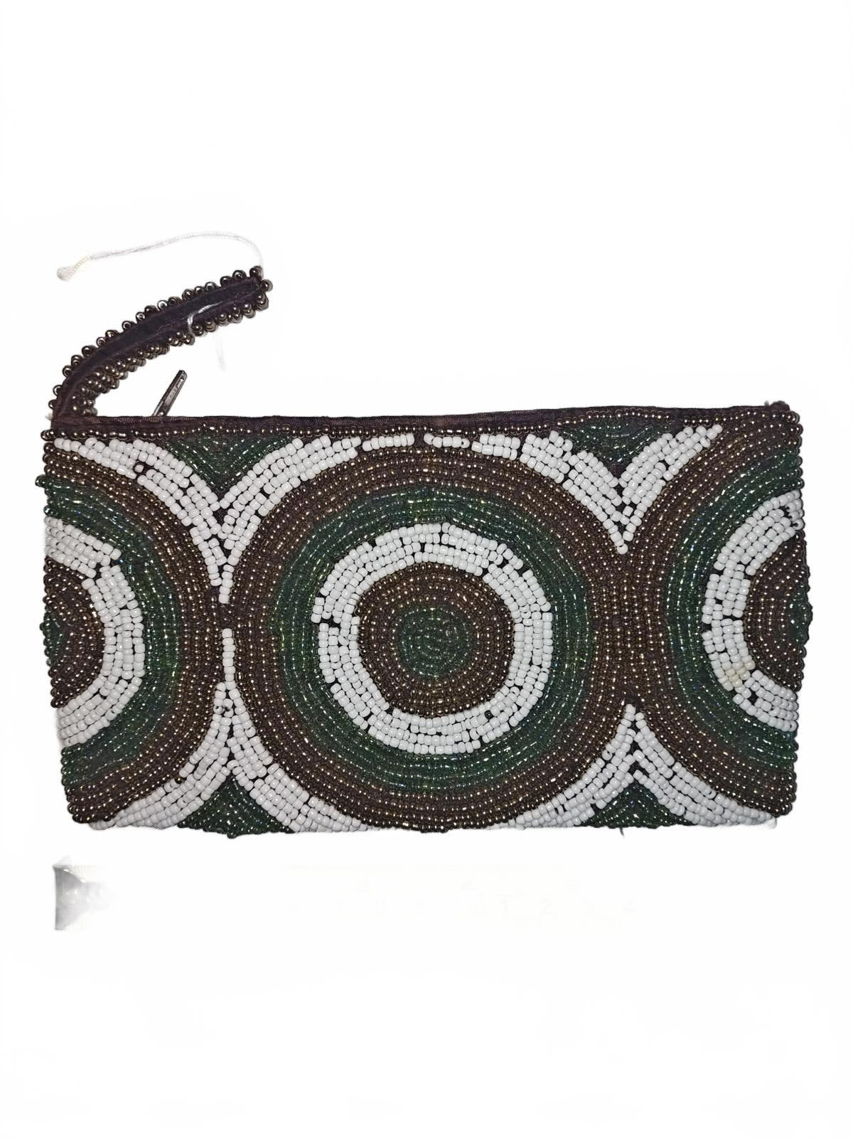 Handmade Beaded Clutch Purse with Circular Pattern