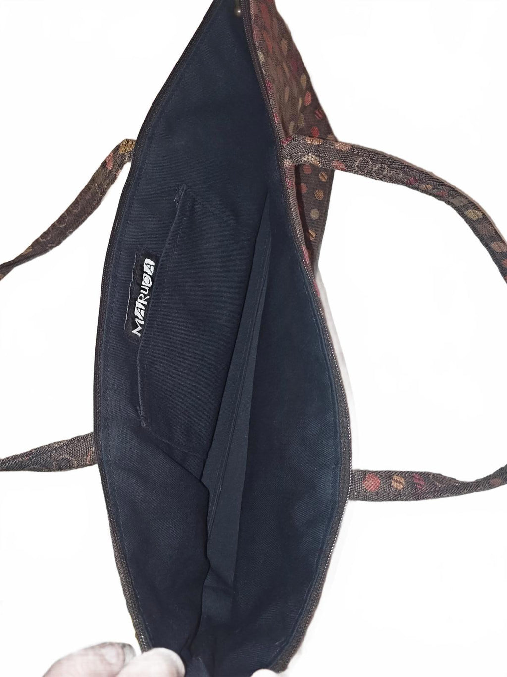 Maruca Dotted Rectangular Shoulder Bag | Vintage-Style Fabric Tote