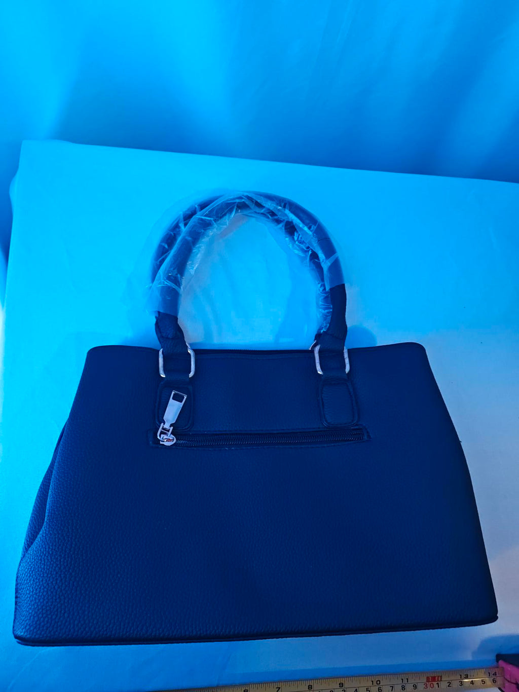 Structured Black Satchel Handbag | Quilted Faux Leather Top Handle Purse | Work