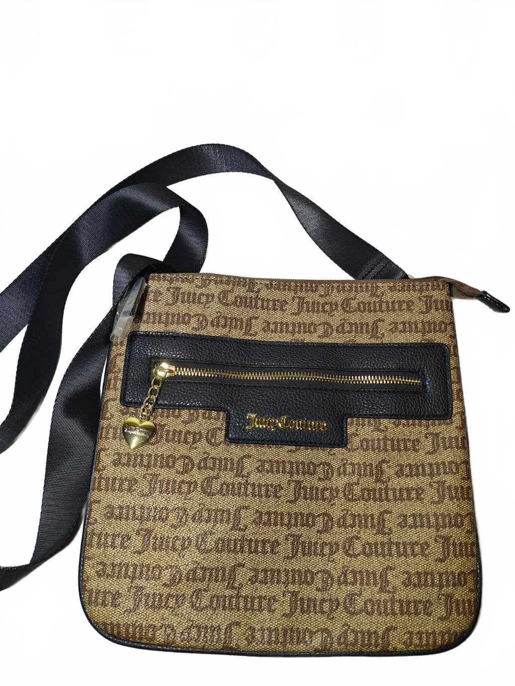 Juicy Couture Monogram Crossbody Bag with Heart Charm