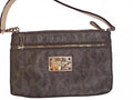 Michael Kors Signature Wristlet Pouch Brown Coated Canvas Wallet Clutch Handbag