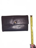Etienne Aigner Leather Wallet with Gold Button Closure