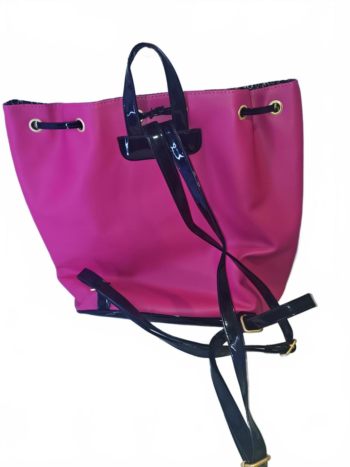 NWT Juicy Couture Hot Pink Drawstring Tote Bucket Bag Y2K Chain Lining